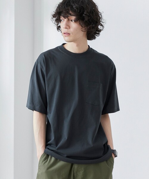 coen（コーエン）の「【WELLTECT】ベーシックポケットTシャツ（WEB限定カラー）（Tシャツ/カットソー・メンズ・ホワイト/ライトグレー/ブラック/ベージュ/ネイビー/ダークグレー/ロイヤルブルー/ダークブラウン/ダークグリーン・S/M/L/XL）」の4枚目の写真