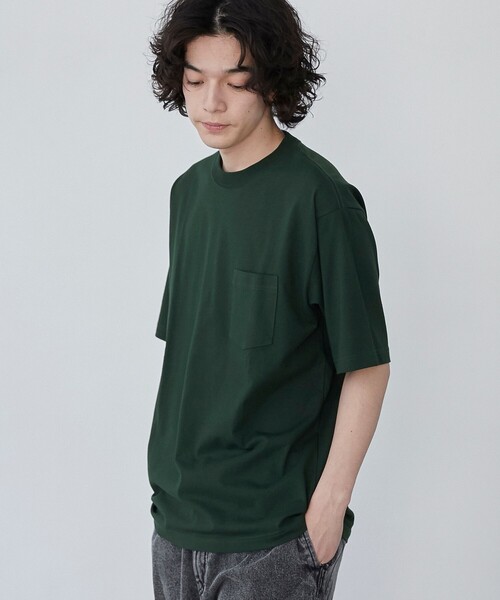 coen（コーエン）の「【WELLTECT】ベーシックポケットTシャツ（WEB限定カラー）（Tシャツ/カットソー・メンズ・ホワイト/ライトグレー/ブラック/ベージュ/ネイビー/ダークグレー/ロイヤルブルー/ダークブラウン/ダークグリーン・S/M/L/XL）」の7枚目の写真