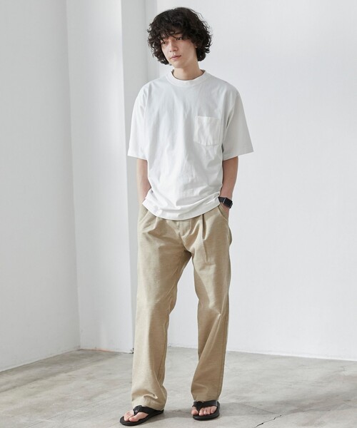 coen（コーエン）の「【WELLTECT】ベーシックポケットTシャツ（WEB限定カラー）（Tシャツ/カットソー・メンズ・ホワイト/ライトグレー/ブラック/ベージュ/ネイビー/ダークグレー/ロイヤルブルー/ダークブラウン/ダークグリーン・S/M/L/XL）」の13枚目の写真