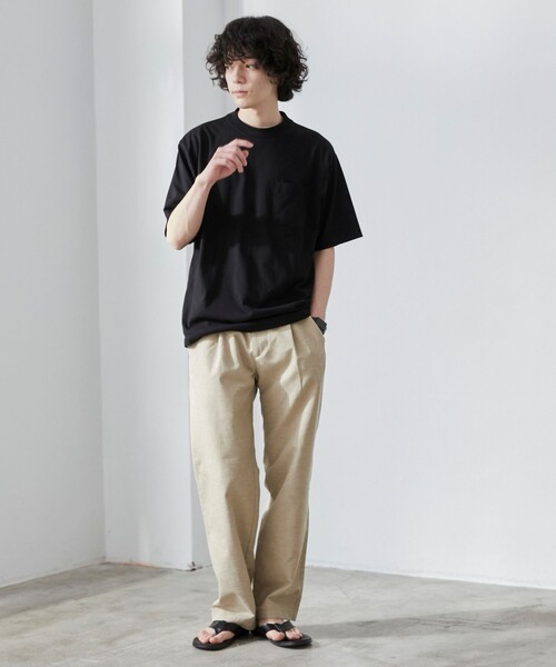 coen（コーエン）の「【WELLTECT】ベーシックポケットTシャツ（WEB限定カラー）（Tシャツ/カットソー・メンズ・ホワイト/ライトグレー/ブラック/ベージュ/ネイビー/ダークグレー/ロイヤルブルー/ダークブラウン/ダークグリーン・S/M/L/XL）」の17枚目の写真