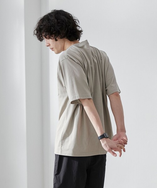 coen（コーエン）の「【WELLTECT】ベーシックポケットTシャツ（WEB限定カラー）（Tシャツ/カットソー・メンズ・ホワイト/ライトグレー/ブラック/ベージュ/ネイビー/ダークグレー/ロイヤルブルー/ダークブラウン/ダークグリーン・S/M/L/XL）」の20枚目の写真