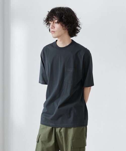 coen（コーエン）の「【WELLTECT】ベーシックポケットTシャツ（WEB限定カラー）（Tシャツ/カットソー・メンズ・ホワイト/ライトグレー/ブラック/ベージュ/ネイビー/ダークグレー/ロイヤルブルー/ダークブラウン/ダークグリーン・S/M/L/XL）」の22枚目の写真
