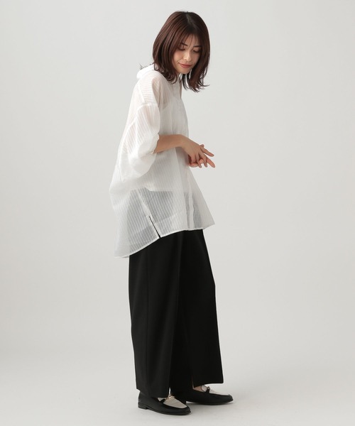 Elura（エルーラ）の「シアーストライプドルマンシャツ/996263（シャツ/ブラウス・レディース・ブルー/ブラック/オフホワイト・FREE）」の14枚目の写真