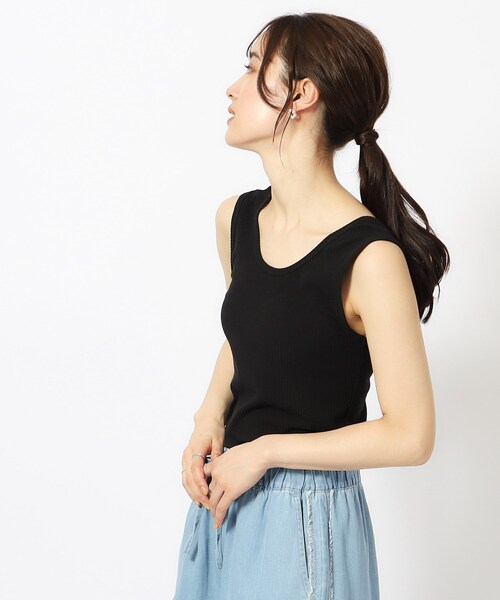 Cutie Blonde（キューティーブロンド）の「◆【前後2WAY】テレコタンクトップ（タンクトップ・レディース・ブラウン系その他/ブラック/ブラック系その他2/ホワイト系・04/03/02）」の8枚目の写真