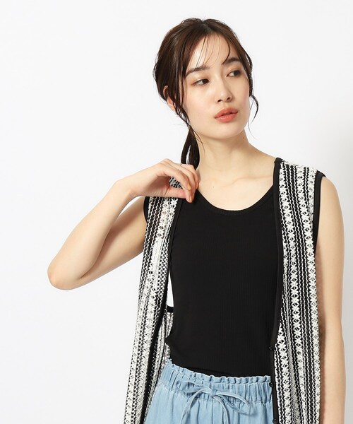 Cutie Blonde（キューティーブロンド）の「◆【前後2WAY】テレコタンクトップ（タンクトップ・レディース・ブラウン系その他/ブラック/ブラック系その他2/ホワイト系・04/03/02）」の9枚目の写真