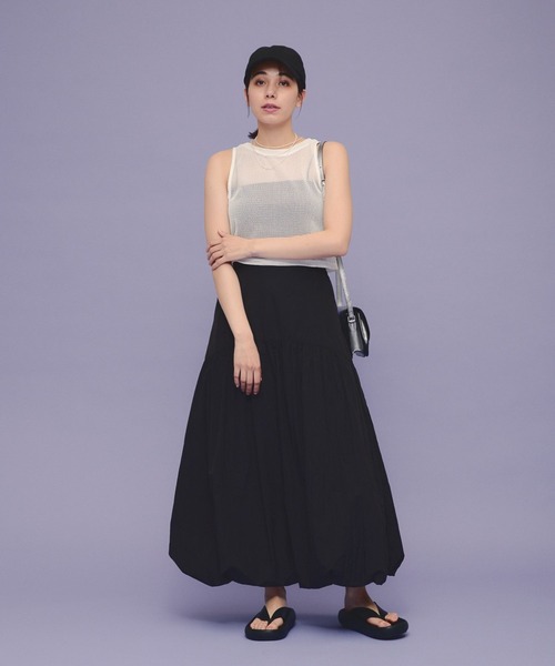 eL（エル）の「【eL】Mesh Short sleeveless/117072（Tシャツ/カットソー・レディース・ブラック/ホワイト・FREE）」の4枚目の写真