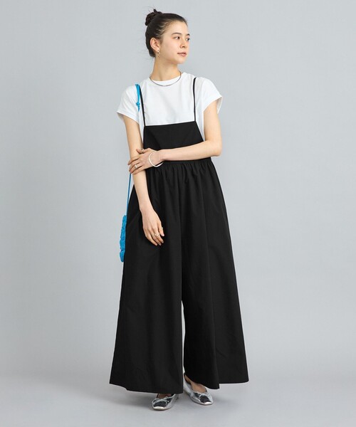 coen（コーエン）の「【2セットアイテム】フレンチスリーブTシャツ×ギャザーサロペット（サロペット/オーバーオール・レディース・ベージュ/オリーブ/ブラック・L/M）」の12枚目の写真