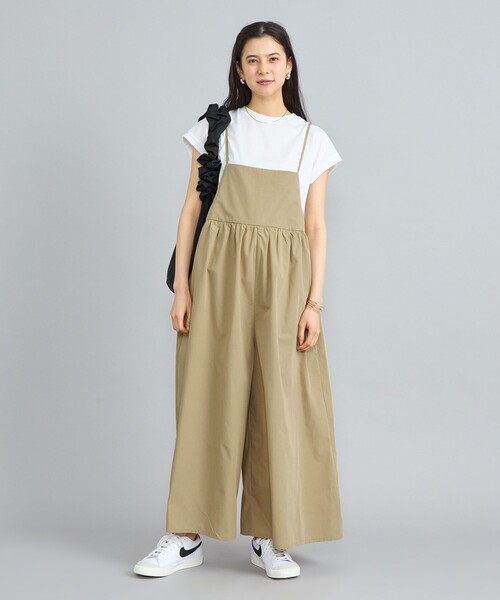 coen（コーエン）の「【2セットアイテム】フレンチスリーブTシャツ×ギャザーサロペット（サロペット/オーバーオール・レディース・ベージュ/オリーブ/ブラック・L/M）」の14枚目の写真