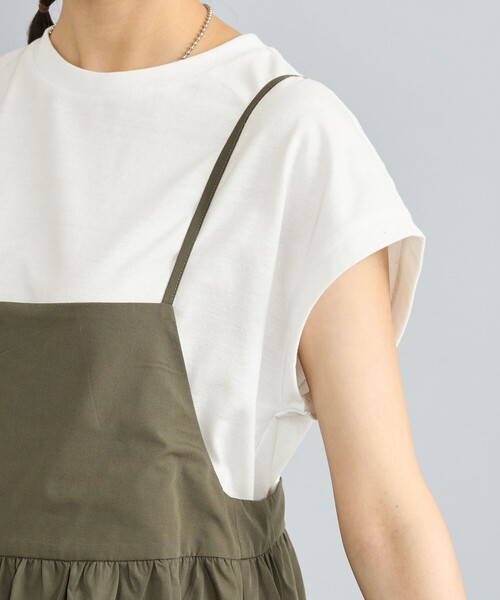 coen（コーエン）の「【2セットアイテム】フレンチスリーブTシャツ×ギャザーサロペット（サロペット/オーバーオール・レディース・ベージュ/オリーブ/ブラック・L/M）」の20枚目の写真