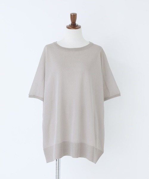 n'OrLABEL（ノアールレーベル）の「【機能素材】『ドルマンシアーニット』（Tシャツ/カットソー・レディース・ライトグレー/グレイッシュブルー/オレンジ/ホワイト系その他/ブラック・FREE）」の20枚目の写真