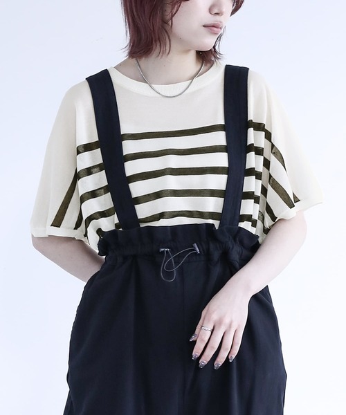 n'OrLABEL（ノアールレーベル）の「【機能素材】『ドルマンシアーニット』（Tシャツ/カットソー・レディース・ライトグレー/グレイッシュブルー/オレンジ/ホワイト系その他/ブラック・FREE）」の12枚目の写真