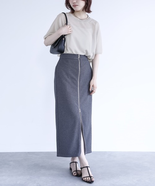 n'OrLABEL（ノアールレーベル）の「【機能素材】『ドルマンシアーニット』（Tシャツ/カットソー・レディース・ライトグレー/グレイッシュブルー/オレンジ/ホワイト系その他/ブラック・FREE）」の18枚目の写真