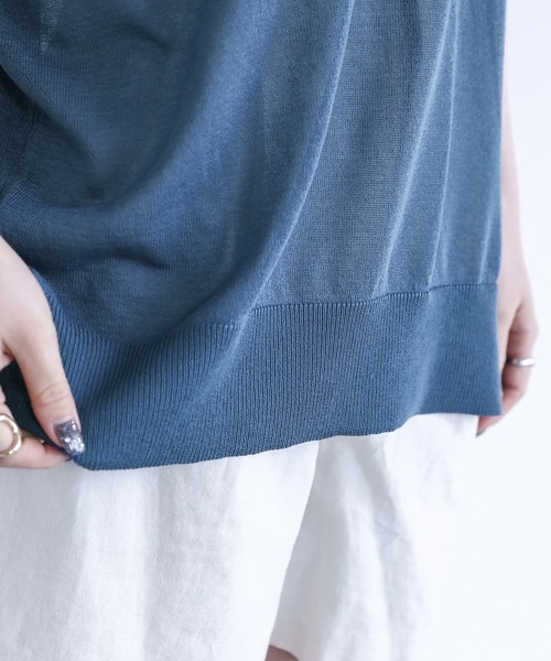 n'OrLABEL（ノアールレーベル）の「【機能素材】『ドルマンシアーニット』（Tシャツ/カットソー・レディース・ライトグレー/グレイッシュブルー/オレンジ/ホワイト系その他/ブラック・FREE）」の10枚目の写真