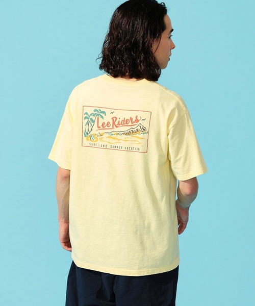 Lee(リー)の「Lee/リー アロハ バックプリント ショートスリーブTee(Tシャツ/カットソー・メンズ・ホワイト/ブルー/オレンジ/イエロー・MEDIUM/LARGE/X-LARGE/SMALL)」の4枚目の写真