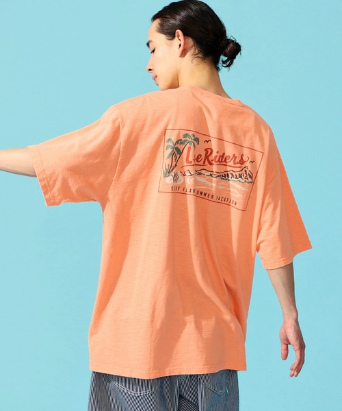 Lee(リー)の「Lee/リー アロハ バックプリント ショートスリーブTee(Tシャツ/カットソー・メンズ・ホワイト/ブルー/オレンジ/イエロー・MEDIUM/LARGE/X-LARGE/SMALL)」の1枚目の写真