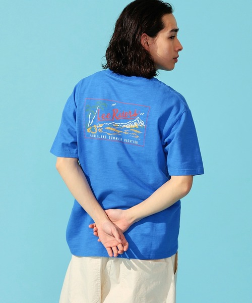 Lee(リー)の「Lee/リー アロハ バックプリント ショートスリーブTee(Tシャツ/カットソー・メンズ・ホワイト/ブルー/オレンジ/イエロー・MEDIUM/LARGE/X-LARGE/SMALL)」の3枚目の写真