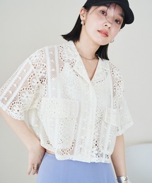 VIS | クロシェ開襟シャツカーディガン(カーディガン/ボレロ)