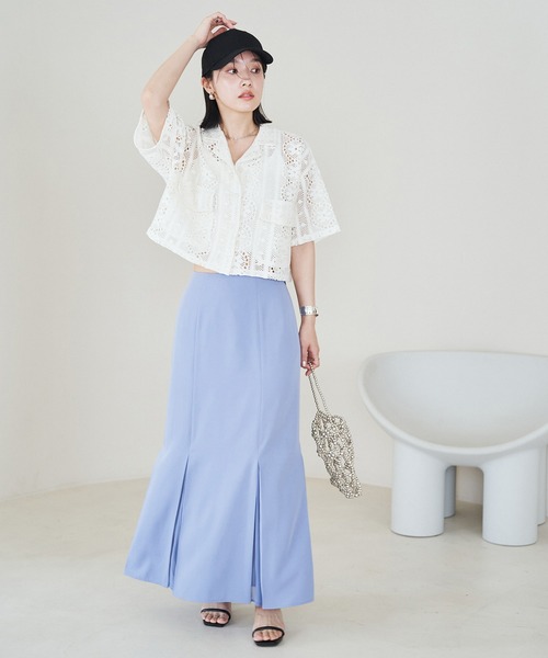 VIS（ビス）の「クロシェ開襟シャツカーディガン（カーディガン/ボレロ・レディース・ブラック/ホワイト系その他5・FREE）」の10枚目の写真