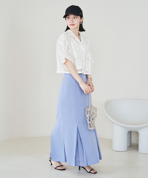 VIS（ビス）の「クロシェ開襟シャツカーディガン（カーディガン/ボレロ・レディース・ブラック/ホワイト系その他5・FREE）」の11枚目の写真