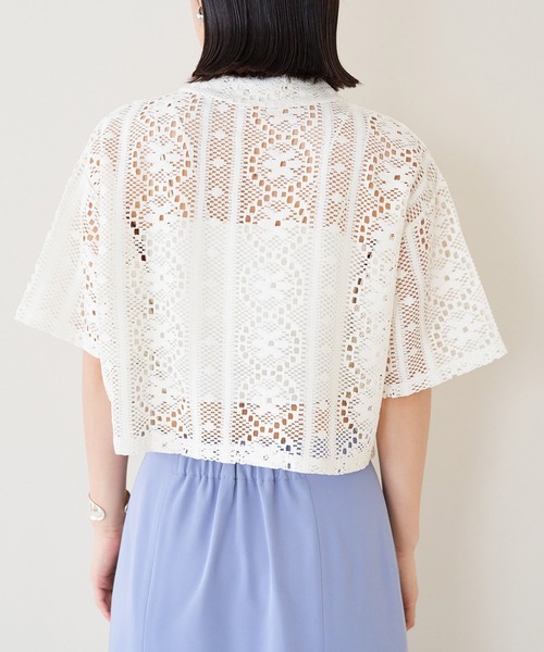 VIS（ビス）の「クロシェ開襟シャツカーディガン（カーディガン/ボレロ・レディース・ブラック/ホワイト系その他5・FREE）」の18枚目の写真