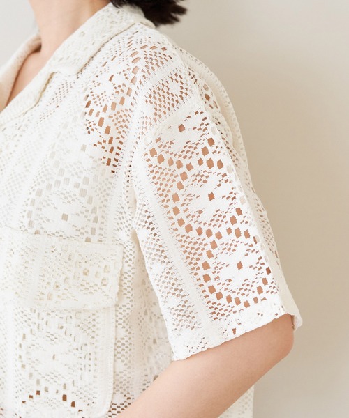 VIS（ビス）の「クロシェ開襟シャツカーディガン（カーディガン/ボレロ・レディース・ブラック/ホワイト系その他5・FREE）」の20枚目の写真