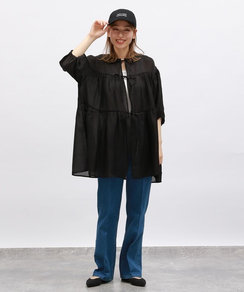 LAKOLE(ラコレ)の「2WAYティアードチュニック / 124159(シャツ/ブラウス・レディース・ブラック/オフホワイト/イエロー・SMALL/MEDIUM)」の11枚目の写真