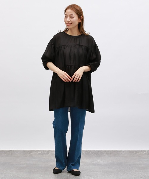 LAKOLE(ラコレ)の「2WAYティアードチュニック / 124159(シャツ/ブラウス・レディース・ブラック/オフホワイト/イエロー・SMALL/MEDIUM)」の8枚目の写真