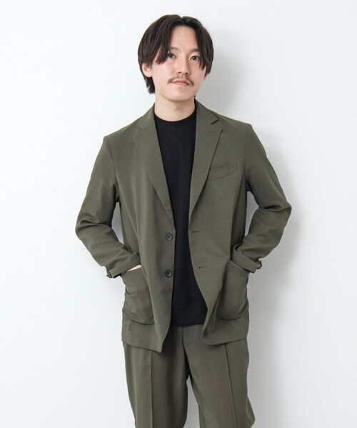 NOLLEY'S goodman（ノーリーズグッドマン）の「《セットアップ / ビジカジ対応》強撚 DotAir イージージャケット（テーラードジャケット・メンズ・オリーブ/グレー/ネイビー/ベージュ・S/M/L/XL）」の12枚目の写真