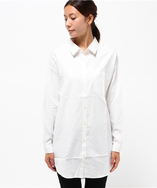 titivate（ティティベイト）の「ﾜｲﾄﾞﾁｭﾆｯｸｼｬﾂ（シャツ/ブラウス・レディース・ホワイト/ブルー・MEDIUM）」の3枚目の写真