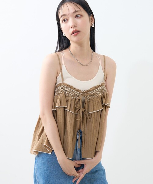 【美品】TODAYFUL スモッキング　ビスチェ　サイドZIP セール】インド スモッキングビスチェ（キャミソール）｜FREAK'S