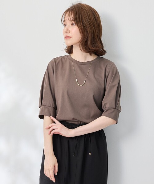 ANY(エニィ)の「パフスリーブプルオーバー(Tシャツ/カットソー・レディース・グリーン系/アイボリー系/ブラウン系/ブラック系・2/3/F)」の1枚目の写真