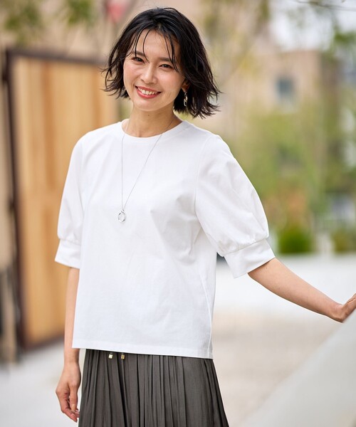 ANY(エニィ)の「パフスリーブプルオーバー(Tシャツ/カットソー・レディース・グリーン系/アイボリー系/ブラウン系/ブラック系・2/3/F)」の3枚目の写真