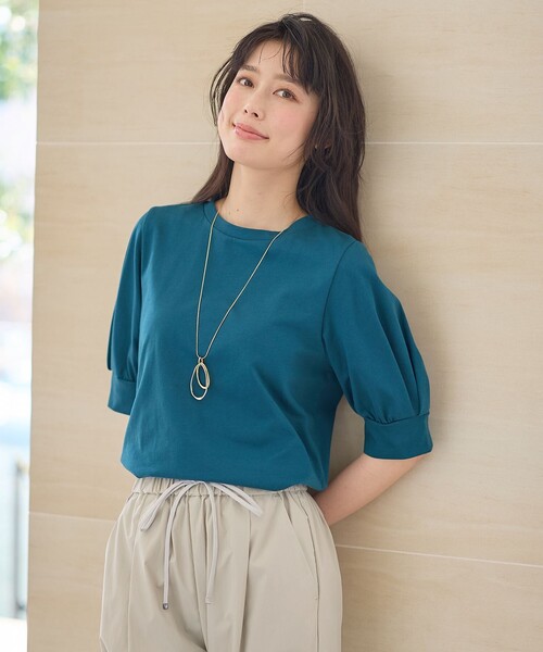 ANY(エニィ)の「パフスリーブプルオーバー(Tシャツ/カットソー・レディース・グリーン系/アイボリー系/ブラウン系/ブラック系・2/3/F)」の4枚目の写真