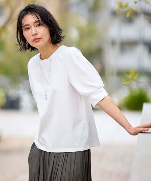 ANY(エニィ)の「パフスリーブプルオーバー(Tシャツ/カットソー・レディース・グリーン系/アイボリー系/ブラウン系/ブラック系・2/3/F)」の5枚目の写真
