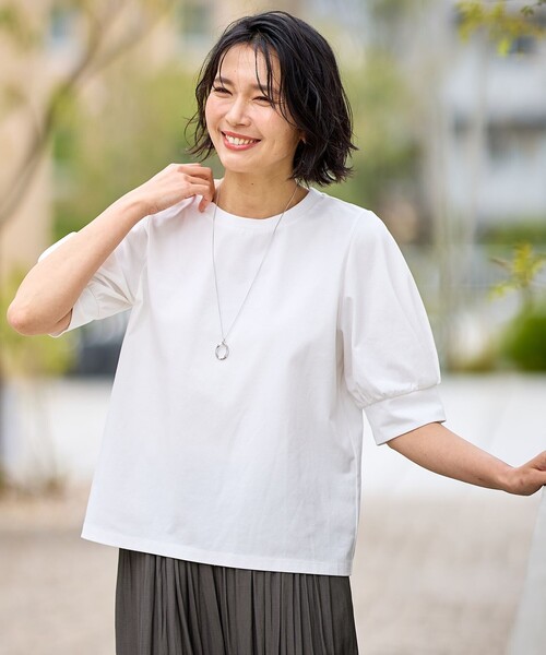 ANY(エニィ)の「パフスリーブプルオーバー(Tシャツ/カットソー・レディース・グリーン系/アイボリー系/ブラウン系/ブラック系・2/3/F)」の11枚目の写真