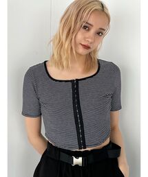 EMODA | ラウンドフックショートトップ(Tシャツ/カットソー)