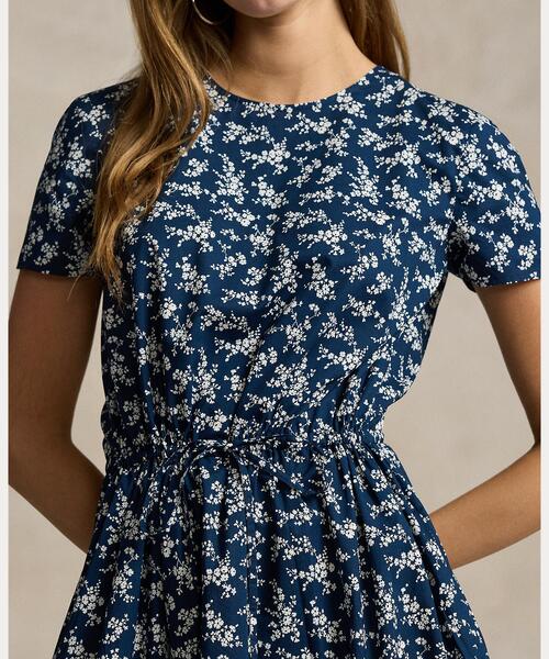 セール】フローラル ティアード コットン ポプリン ドレス セール】フローラル ティアード コットン ポプリン ドレス