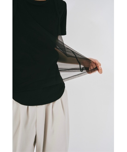 duei(デュイ)の「チュールタンクセットTシャツ / セパレート可能(Tシャツ/カットソー・レディース・ブラック/グレー/ホワイト・FREE)」の12枚目の写真