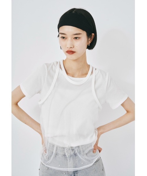 duei(デュイ)の「チュールタンクセットTシャツ / セパレート可能(Tシャツ/カットソー・レディース・ブラック/グレー/ホワイト・FREE)」の9枚目の写真