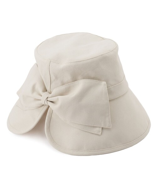 SHOO・LA・RUE（シューラルー）の「◆バックスリット入りリボンハット（ハット・レディース・ライトブルー/ライトベージュ/ブラック/アイボリー・00）」の10枚目の写真