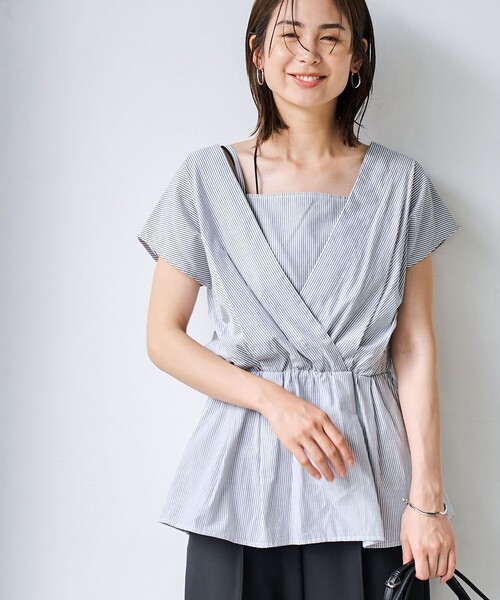 coen(コーエン)の「【RONEL】カシュクールキャミドッキングブラウス(シャツ/ブラウス・レディース・ライラック/ホワイト/ライトブルー・FREE)」の1枚目の写真