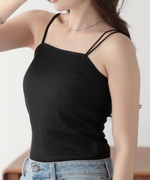 ダブルストラップラメキャミソール