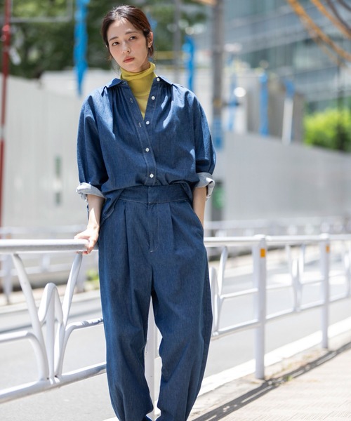 Munich（ミューニック）の「6.5ozスラブデニムドルマンスリーブシャツ（シャツ/ブラウス・レディース・ブルー/ネイビー/ブラック・FREE）」の17枚目の写真