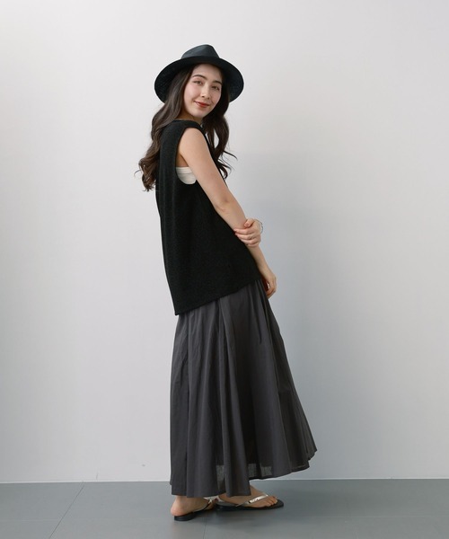 saloon(サルーン)の「SALOON(サルーン)/コットンボイルパネルスカート【手洗い可】ロング丈(スカート・レディース・ブラック/マルチ/オレンジ・FREE)」の18枚目の写真