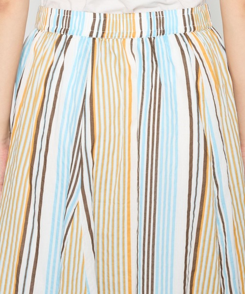 saloon(サルーン)の「SALOON(サルーン)/コットンボイルパネルスカート【手洗い可】ロング丈(スカート・レディース・ブラック/マルチ/オレンジ・FREE)」の4枚目の写真