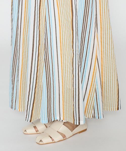 saloon(サルーン)の「SALOON(サルーン)/コットンボイルパネルスカート【手洗い可】ロング丈(スカート・レディース・ブラック/マルチ/オレンジ・FREE)」の5枚目の写真