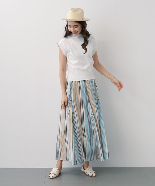 saloon(サルーン)の「SALOON(サルーン)/コットンボイルパネルスカート【手洗い可】ロング丈(スカート・レディース・ブラック/マルチ/オレンジ・FREE)」の22枚目の写真