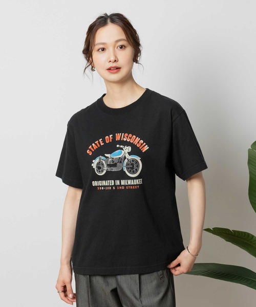 Right-on(ライトオン)の「Other(ソノタ)カラーフロッキーTシャツ(Tシャツ/カットソー・レディース・ダークグレー・M/L/XL)」の2枚目の写真
