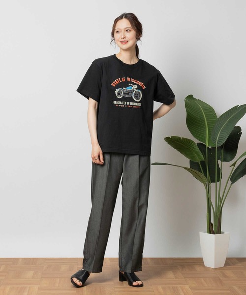 Right-on(ライトオン)の「Other(ソノタ)カラーフロッキーTシャツ(Tシャツ/カットソー・レディース・ダークグレー・M/L/XL)」の3枚目の写真
