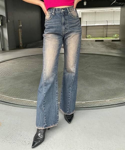 BACK TO THE FIELD（バック トゥー ザ フィールド）の「【MLB】ポケットロゴフレアデニム（デニムパンツ・レディース・インディゴブルー/ネイビー系/ブルー・MEDIUM/SMALL）」の12枚目の写真